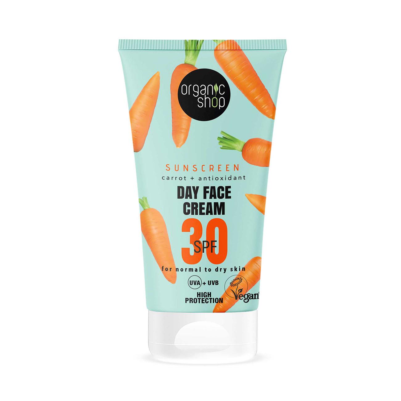 Organic Shop SPF30 Sunscreen Day Face Cream Normal to Dry Skin 50ml