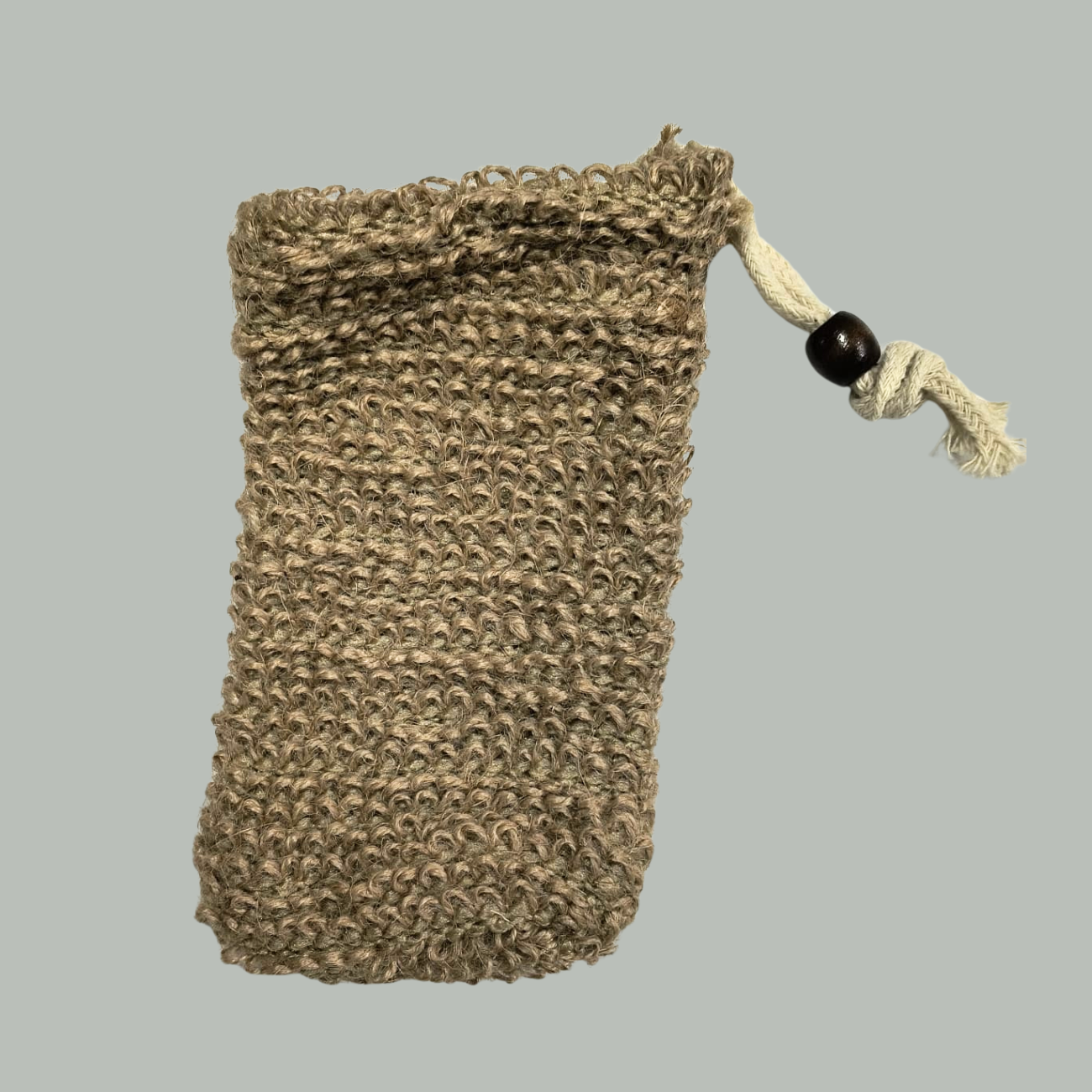Sisal Soap bag with Bead 8 x 13 cm