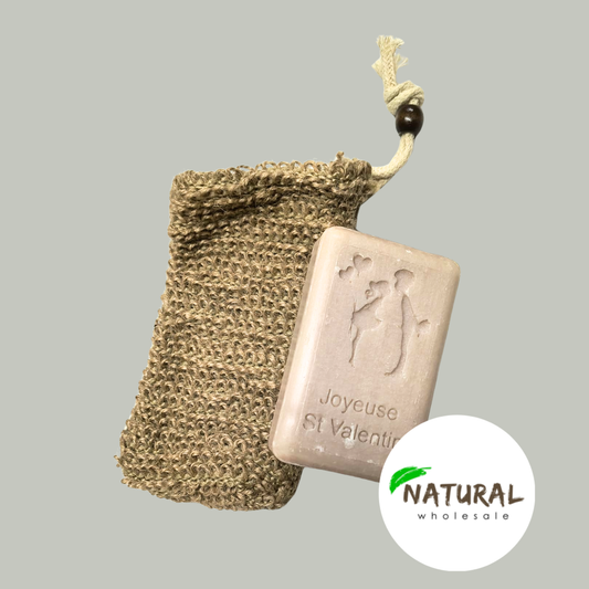 Sisal Soap bag with Bead 8 x 13 cm