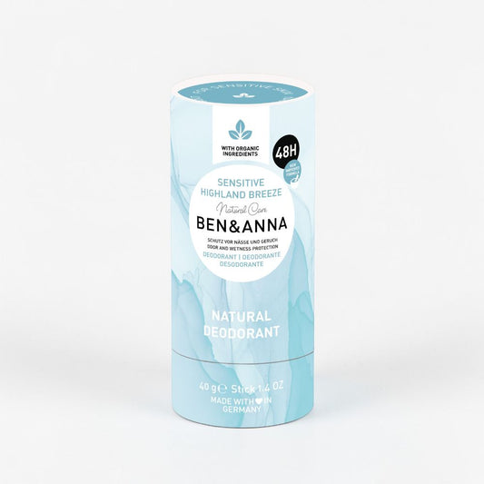 Ben & Anna Sensitive Natural Deodorant Paper Tube Highland Breeze 40g