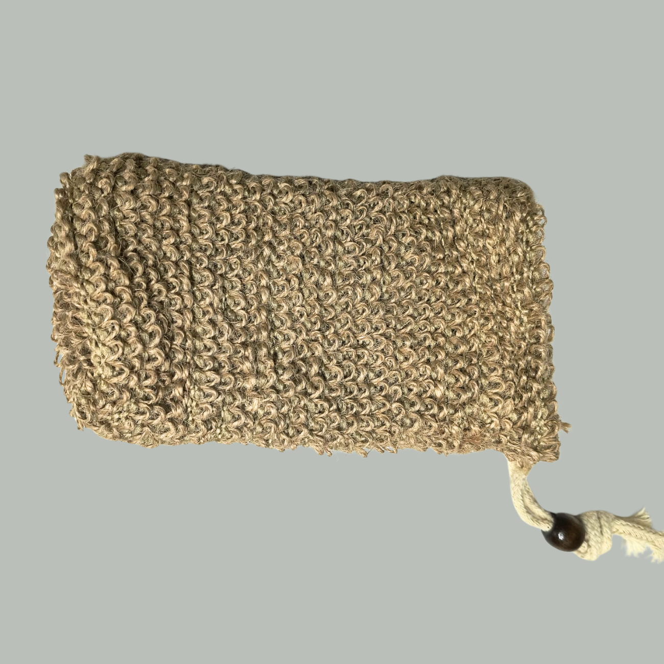 Sisal Soap bag with Bead 8 x 13 cm