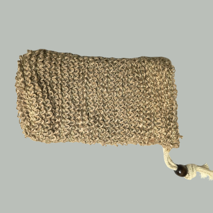Sisal Soap bag with Bead 8 x 13 cm