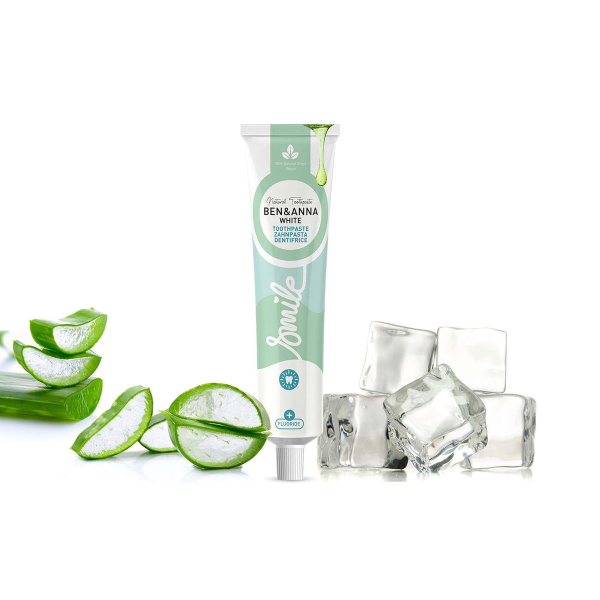 Ben & Anna Natural Toothpaste Tube White with Fluoride 75ml