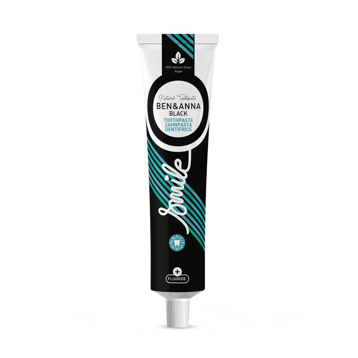 Ben & Anna Natural Toothpaste Tube Black with Fluoride 75ml