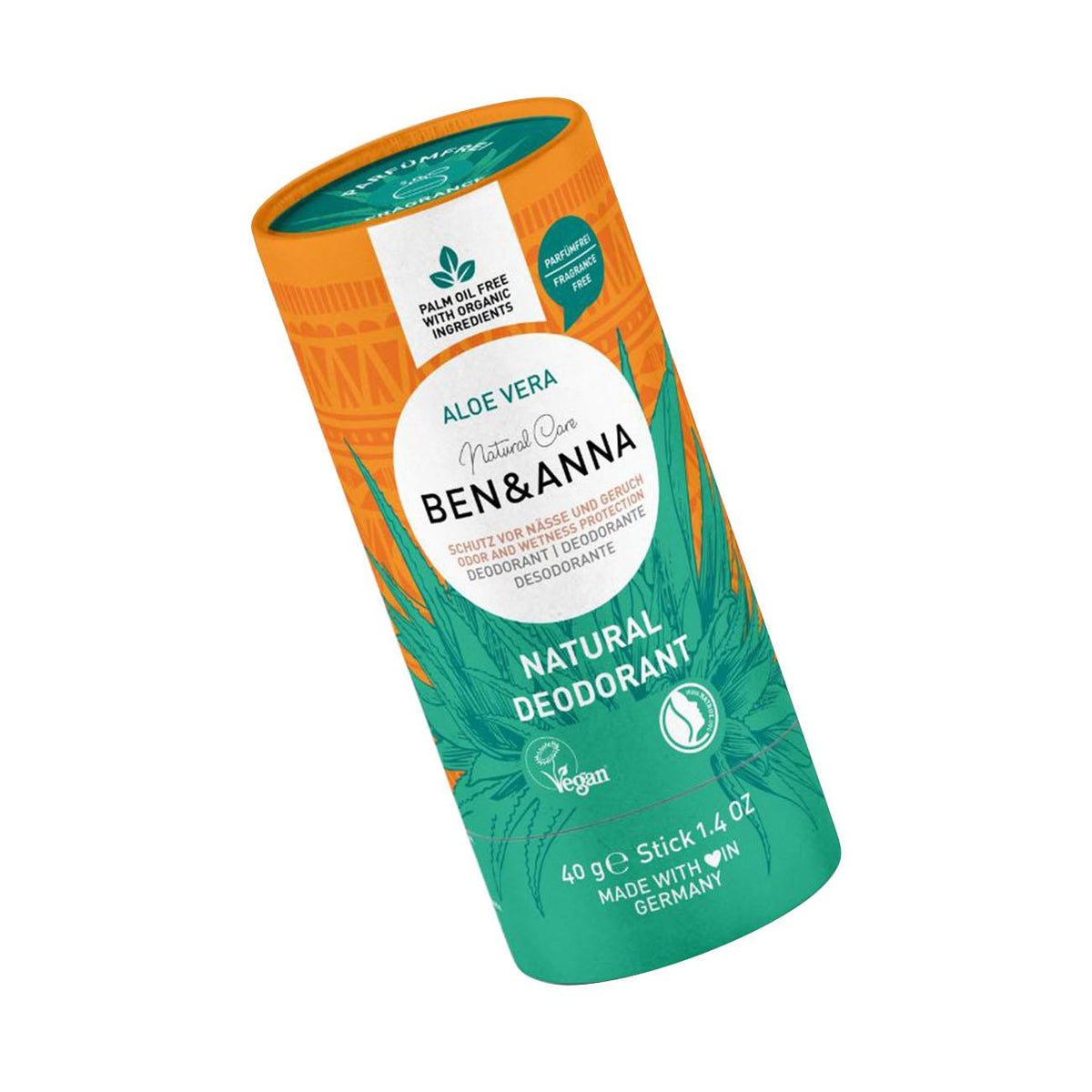 Ben & Anna Soda Deodorant Paper Tube - Aloe Vera Fragrance Free 40g