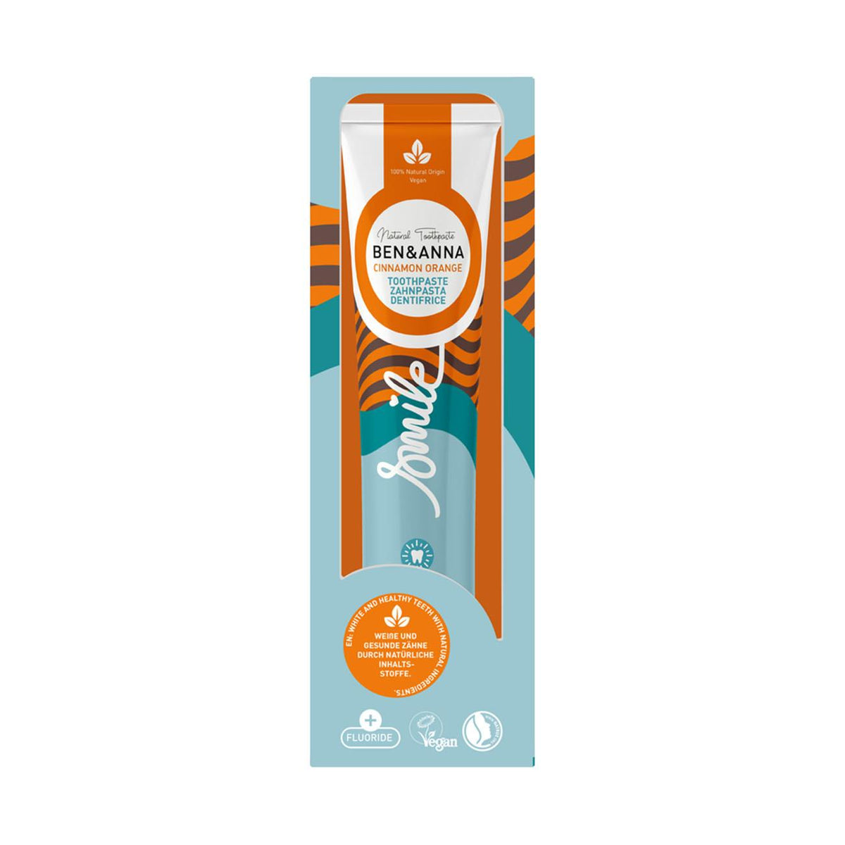 Ben & Anna Natural Toothpaste Tube Cinnamon Orange with Fluoride 75ml