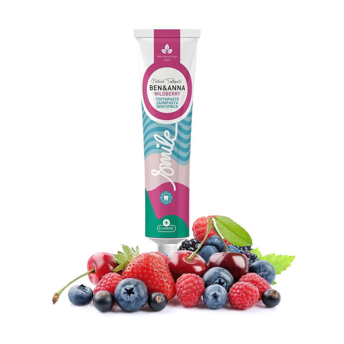 Ben & Anna Natural Toothpaste Tube Wild Berry with Fluoride 75ml