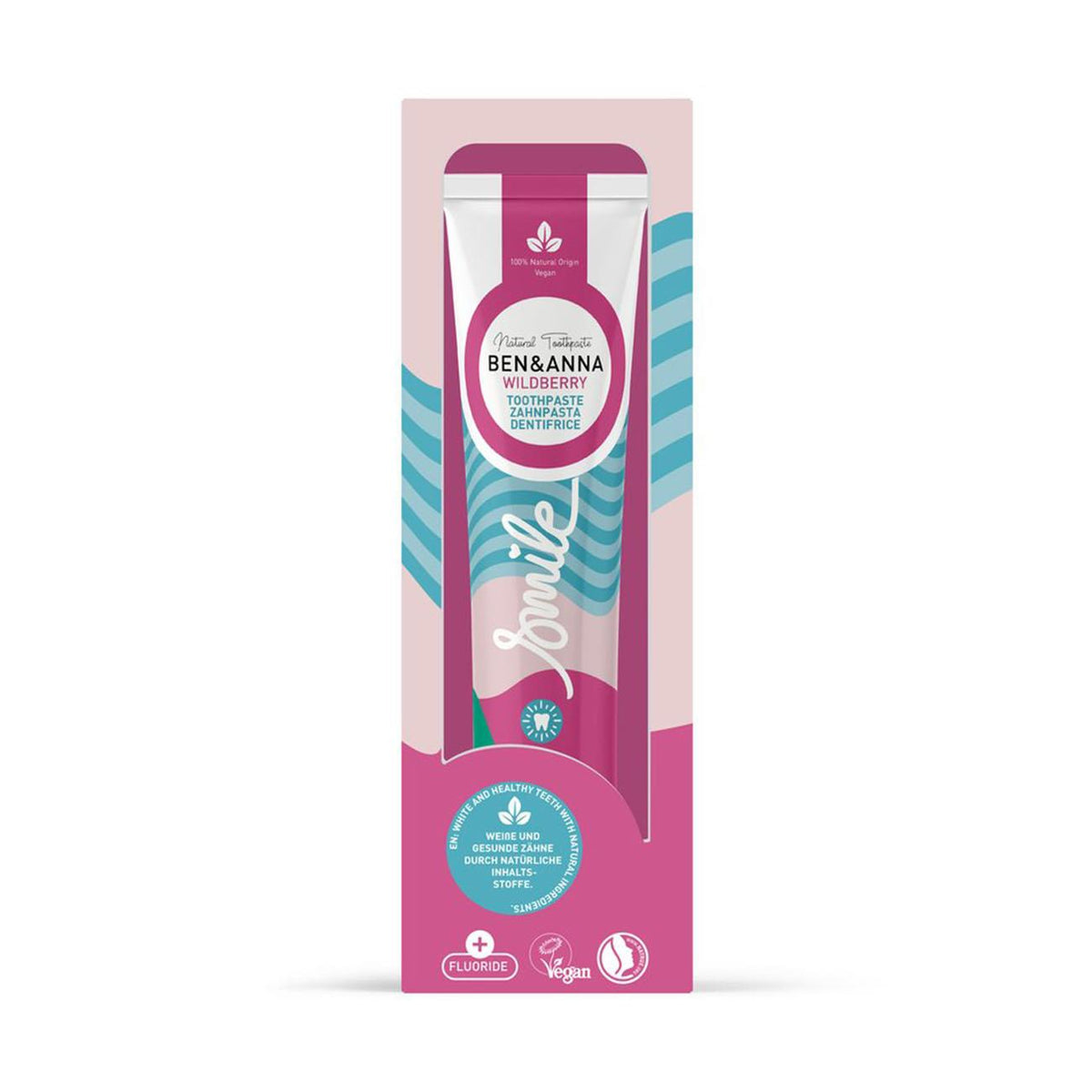 Ben & Anna Natural Toothpaste Tube Wild Berry with Fluoride 75ml