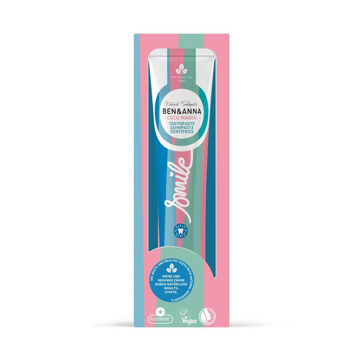 Ben & Anna Natural Toothpaste Tube Coco Mania with Fluoride 75ml