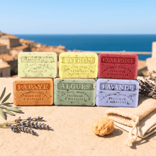Load image into Gallery viewer, Exfoliating Marseille Soaps in a group photo
