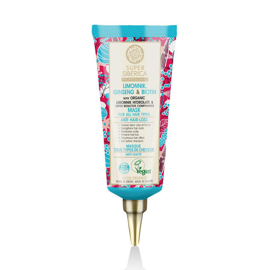 Super Siberica Hair Mask All Hair Types & Anti-Hair loss Limonnik ginseng & biotin 100ml