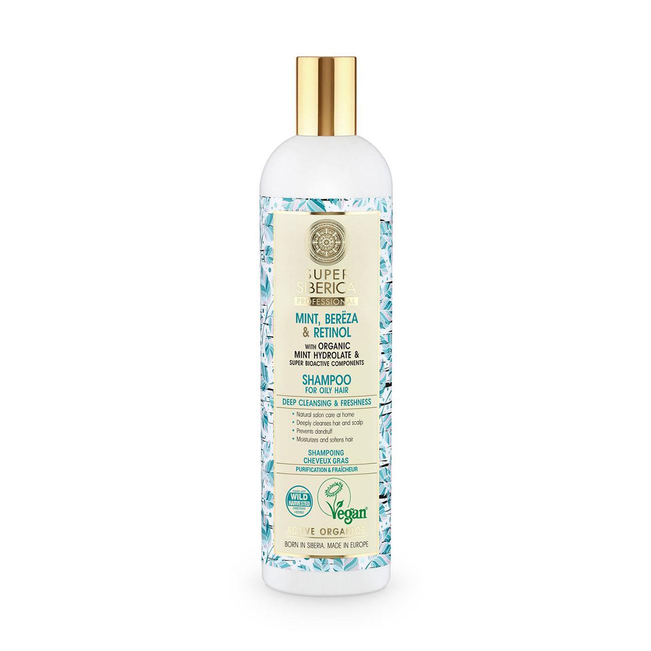 Super Siberica Shampoo Oily Hair Mint bereza & retinol 400ml