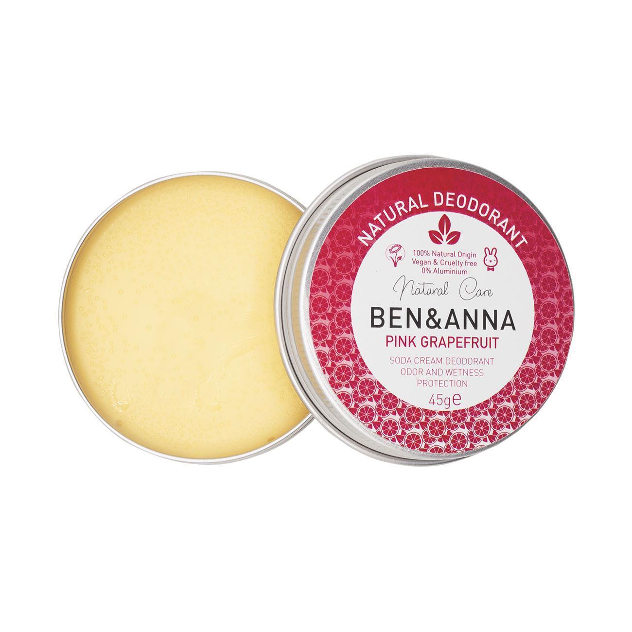 Ben & Anna Natural Pink Grapefruit Cream Deodorant Tin 45g
