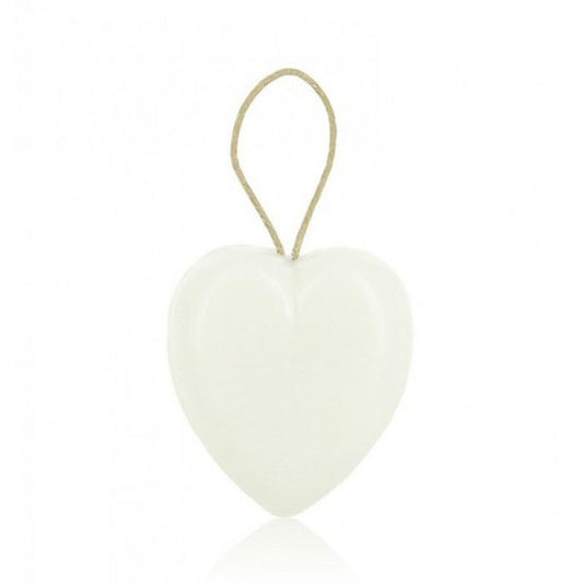 Heart Soap 95g on a Cord — White Heart (Maman)